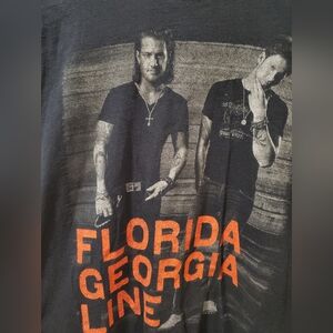 Florida Georgia Line 2015 Tour Black T-shirt (Size L) 100% Cotton